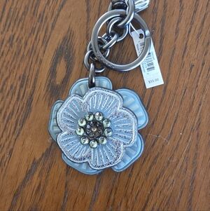 Coach Crystal Tea Rose Bag Charm / Keychain